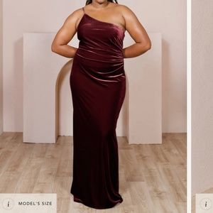 Revelry Velvet Bridesmaid Dress BURGUNDY